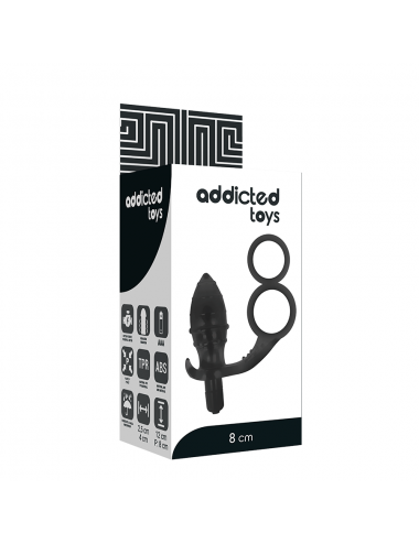 ADDICTED TOYS ANAL PLUG WITH DOUBLE BLACK RING