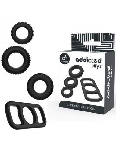 ADDICTED TOYS COCK RING SET 4 PIECES