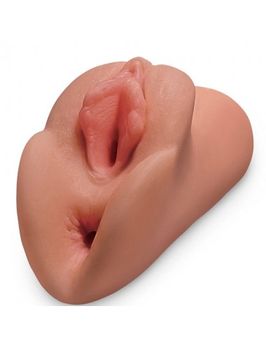 PDX PLUS+ PERFECT PUSSY DOUBLE STROKER - CARAMEL SKIN TONE
