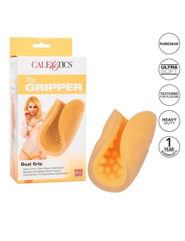 CALEX BEADED GRIP MASTURBATOR - ORANGE