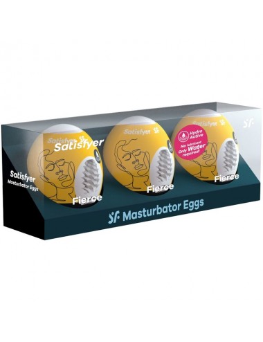 SATISFYER 3 MASTURBATOR EGGS - FIERCE