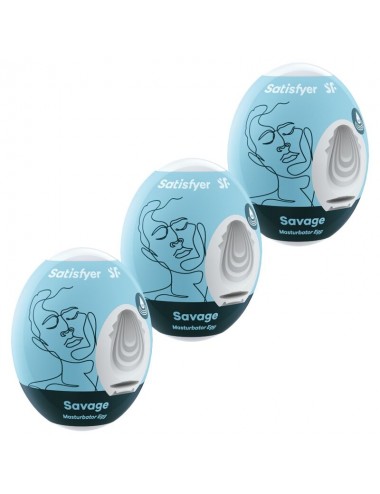 SATISFYER 3 MASTURBATOR EGGS - SAVAGE