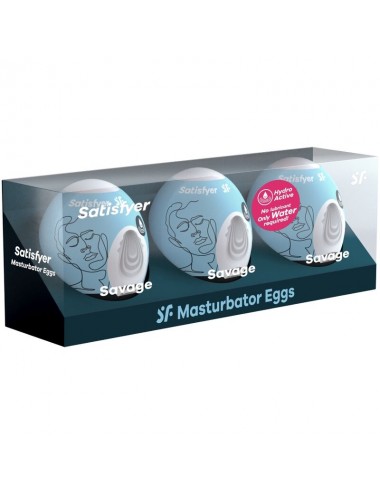 SATISFYER 3 MASTURBATOR EGGS - SAVAGE