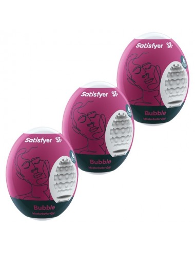 SATISFYER 3 MASTURBATOR EGGS - BUBBLE