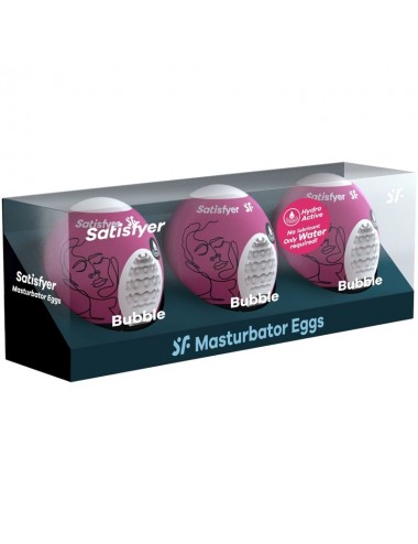 SATISFYER 3 MASTURBATOR EGGS - BUBBLE