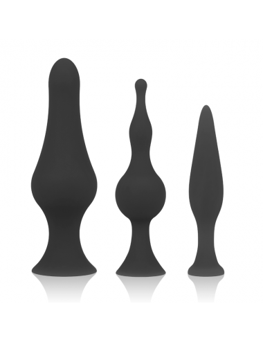 OHMAMA SILICONE ANAL PLUG SET - BLACK