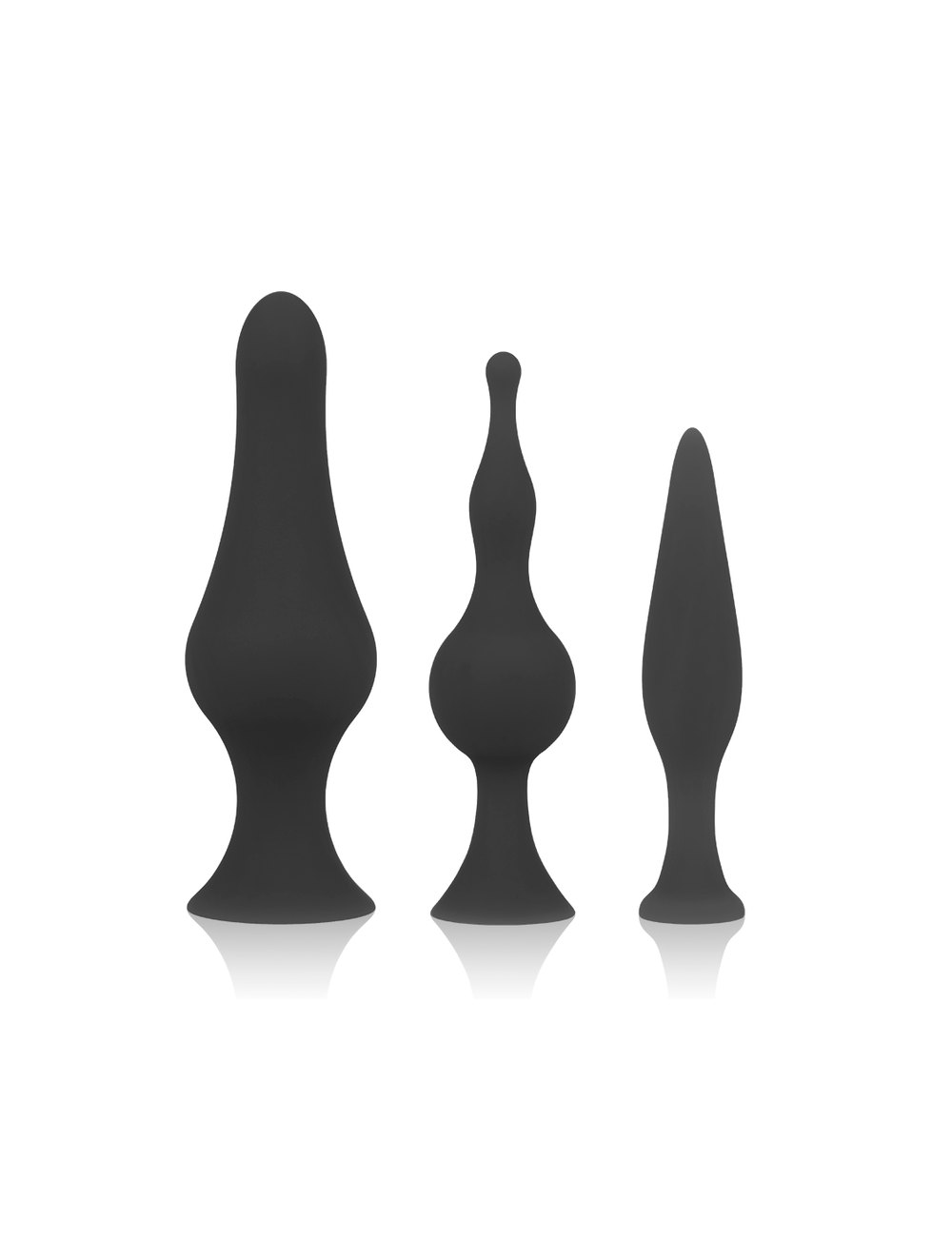 OHMAMA SILICONE ANAL PLUG SET - BLACK OHMAMA SILICONE ANAL PLUG SET - BLACK