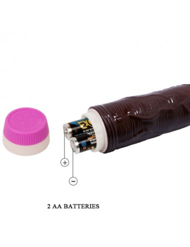 WAVES OF PLEASURE REALISTIC VIBRATOR BROWN 23 CM