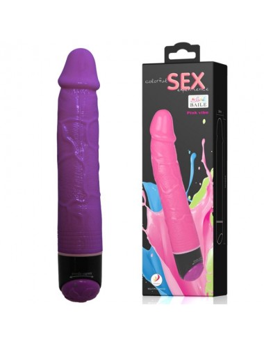 COLORFUL SEX REALISTIC VIBRATOR PURPLE  23 CM