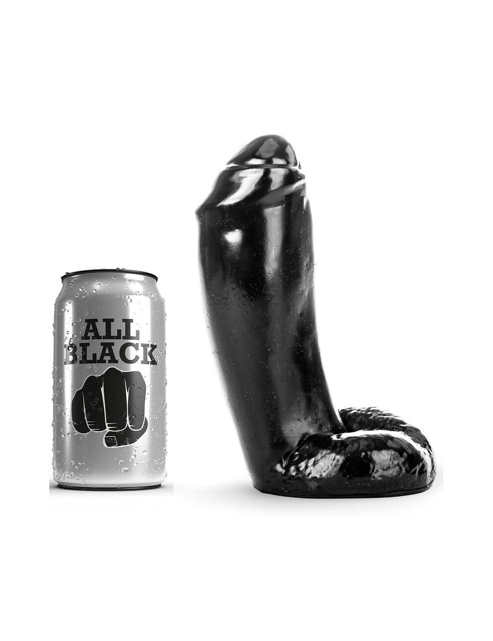 ALL BLACK DONG REALISTIC 18CM