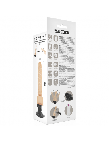 BASECOCK REALISTIC VIBRATOR REMOTE CONTROL NATURAL 19.5CM