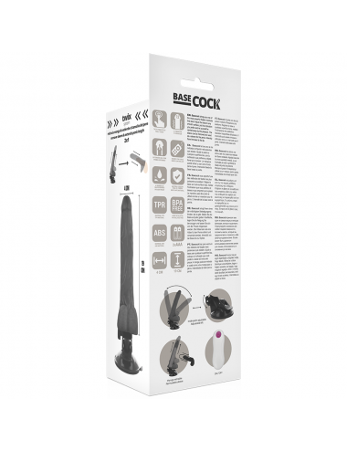 BASECOCK REALISTIC VIBRATOR REMOTE CONTROL BLACK 19 CM