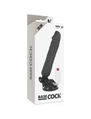 BASECOCK REALISTIC VIBRATOR REMOTE CONTROL BLACK 20 CM