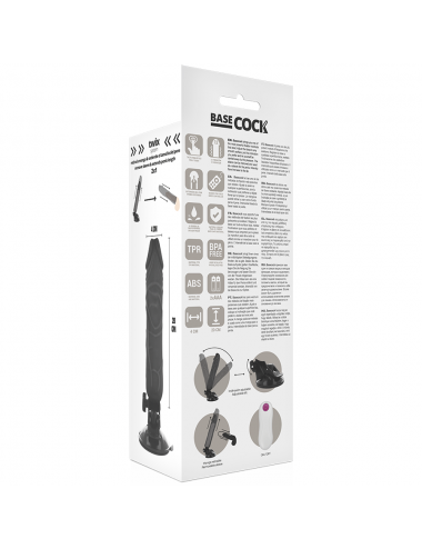 BASECOCK REALISTIC VIBRATOR REMOTE CONTROL BLACK 20 CM
