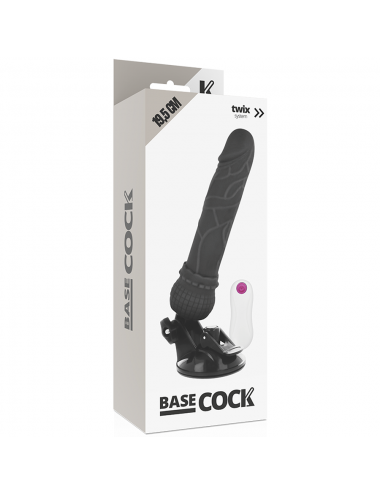 BASECOCK REALISTIC VIBRATOR REMOTE CONTROL BLACK 19.5 CM