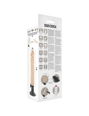 BASECOCK REALISTIC VIBRATOR REMOTE CONTROL FLESH 21 CM