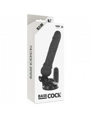 BASECOCK REALISTIC VIBRATOR REMOTE CONTROL BLACK 19.5CM