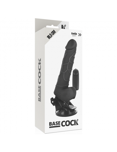 BASECOCK REALISTIC VIBRATOR REMOTE CONTROL BLACK 18.5CM
