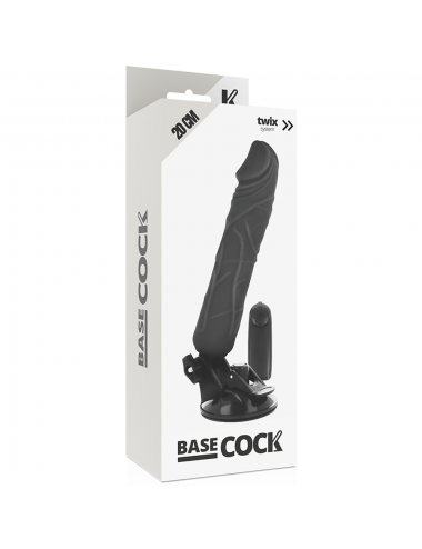 BASECOCK REALISTIC VIBRATOR REMOTE CONTROL BLACK 20CM