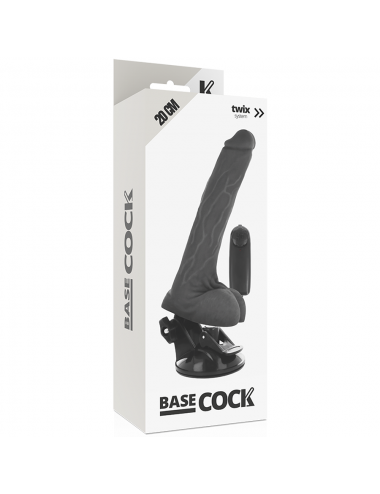 BASECOCK REALISTIC VIBRATOR REMOTE CONTROL BLACK 20CM