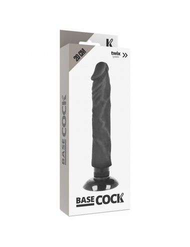 BASECOCK REALISTIC VIBRATOR 2-1 BLACK 20CM