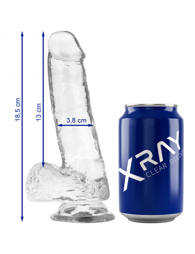 XRAY CLEAR COCK WITH BALLS  18.5CM X 3.8CM