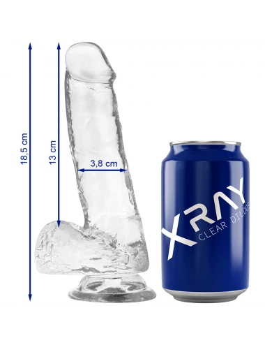 XRAY CLEAR COCK WITH BALLS  18.5CM X 3.8CM