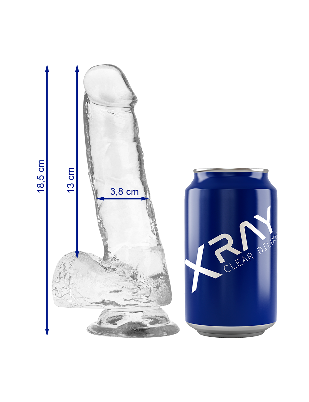 XRAY CLEAR COCK WITH BALLS 18.5CM X 3.8CM XRAY CLEAR COCK WITH BALLS 18.5CM X 3.8CM