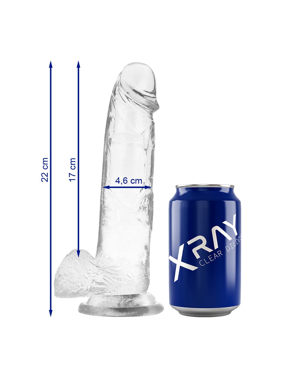 XRAY CLEAR COCK WITH BALLS 22CM X 4.6CM XRAY CLEAR COCK WITH BALLS 22CM X 4.6CM