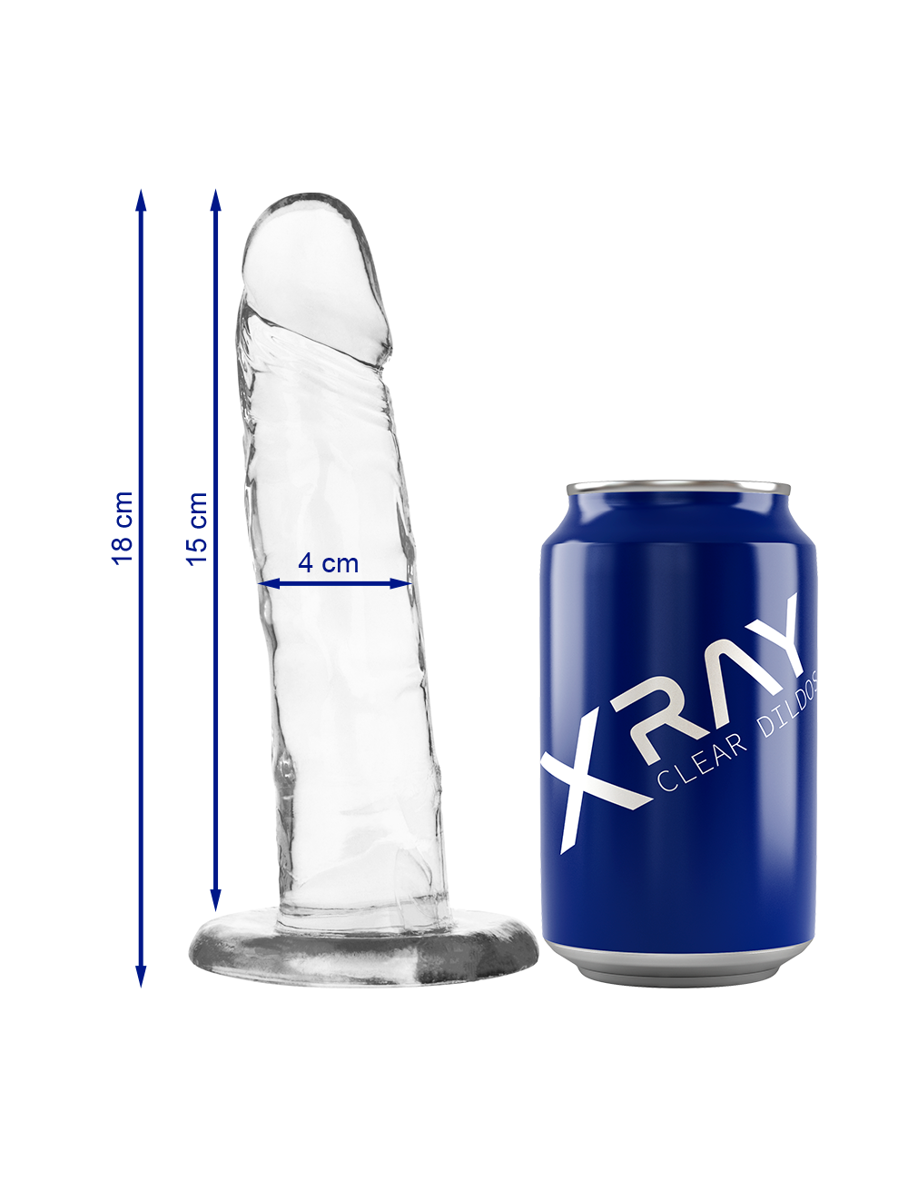 XRAY CLEAR COCK 18CM X 4CM