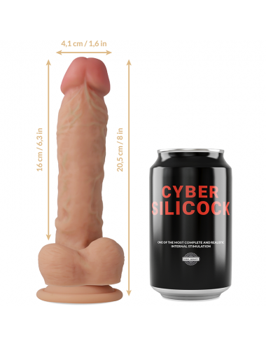 CYBERSILICOCK ULTRA REALISTIC SOFT LIQUID SILICONE DONG 20.5CM