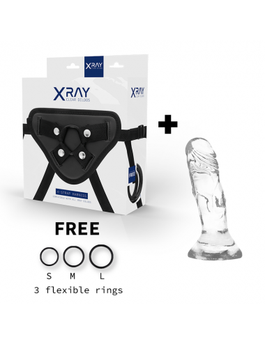 XRAY HARNESS + CLEAR COCK 12 CM X 2.6CM