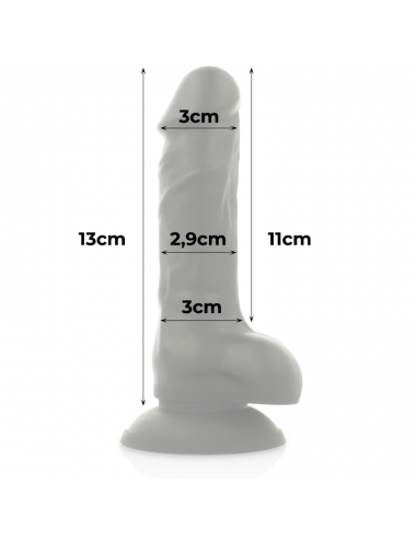 COCK MILLER HARNESS + SILICONE DENSITY COCKSIL ARTICULABLE BLACK 13 CM