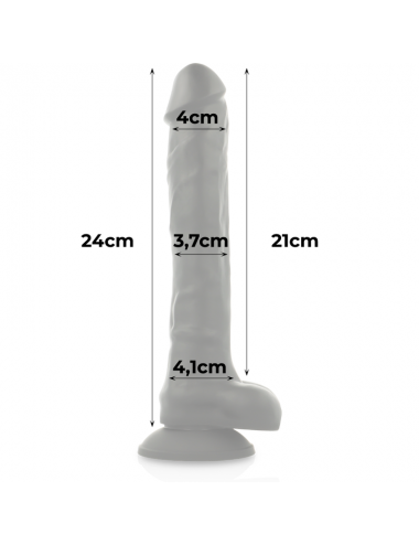 COCK MILLER HARNESS + SILICONE DENSITY ARTICULABLE COCKSIL BLACK 24 CM