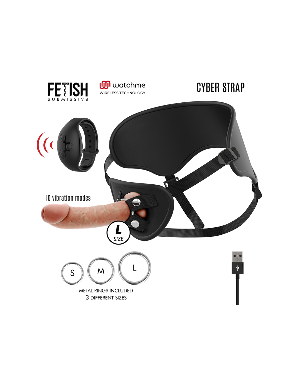 CYBER STRAP HARNESS WITH DILDO REMOTE CONTROL WATCHME TECHNOLOGY L CYBER STRAP HARNESS WITH DILDO REMOTE CONTROL WATCHME TECHNOLOGY L