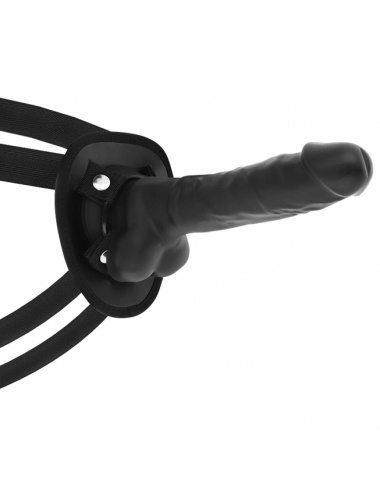 COCK MILLER HARNESS + SILICONE DENSITY ARTICULABLE COCKSIL BLACK 18 CM