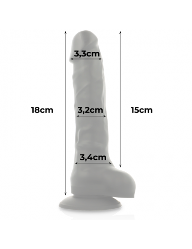COCK MILLER HARNESS + SILICONE DENSITY ARTICULABLE COCKSIL BLACK 18 CM