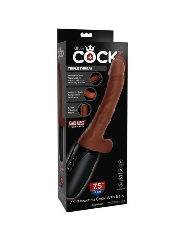 KING COCK PLUS TRIPLE THREAT - BROWN SKIN TONE