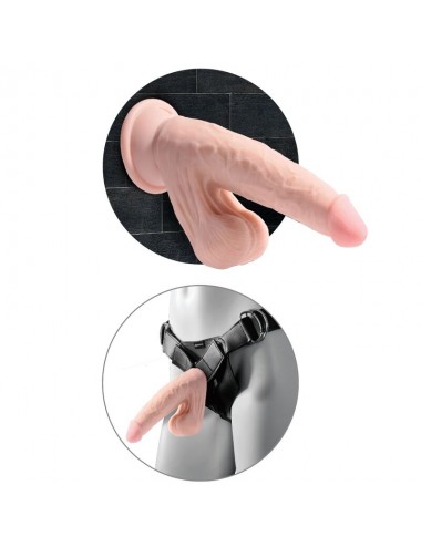 KING COCK PLUS 3D COCK SWINGING BALLS 24.5 CM - LIGHT SKIN