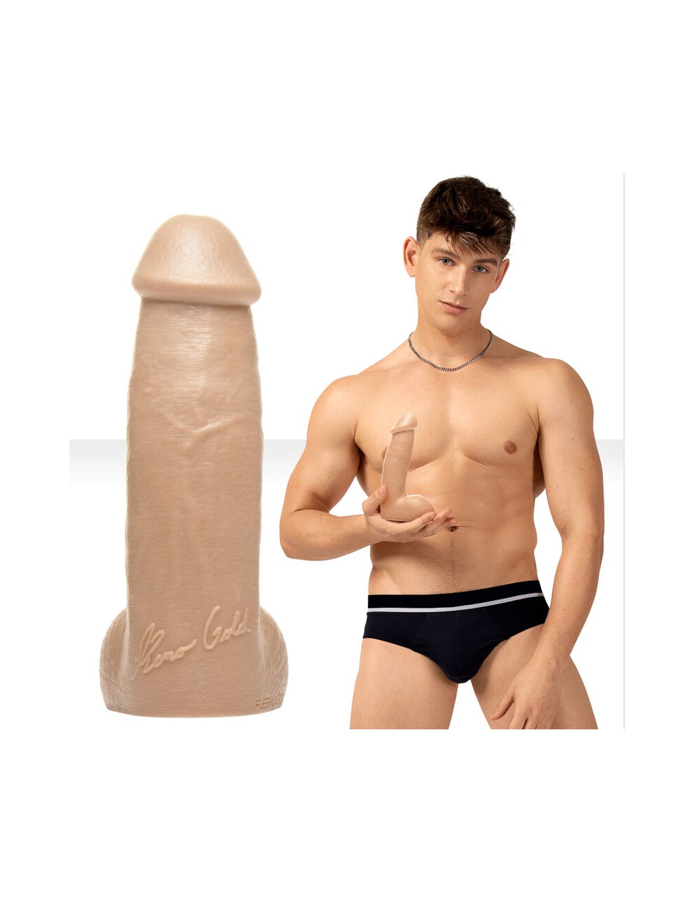 FLESHJACK RENO GOLD DILDO 19 CM FLESHJACK RENO GOLD DILDO 19 CM