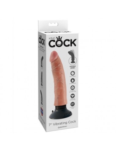 KING COCK 17.78 CM VIBRATING COCK FLESH