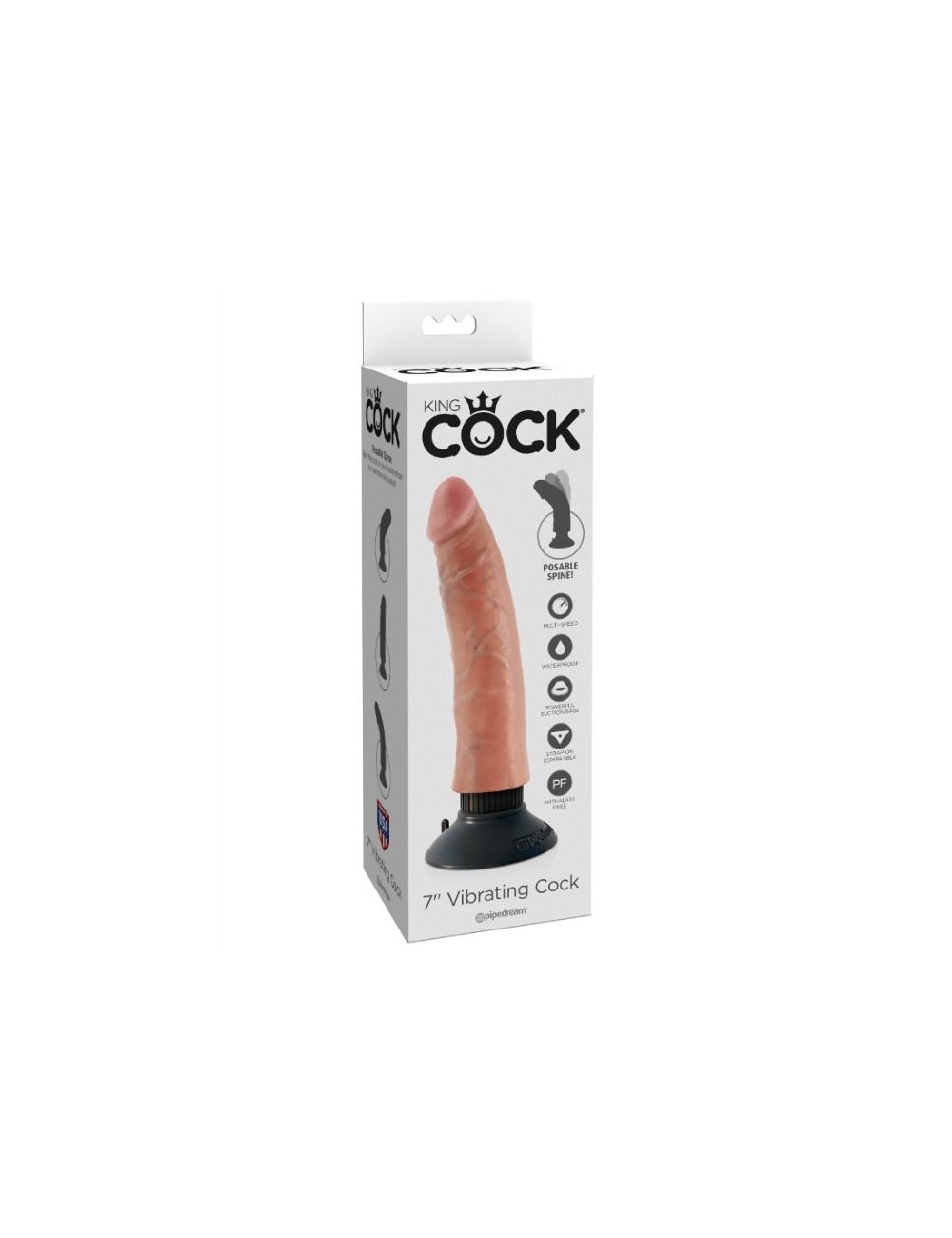 KING COCK 17.78 CM VIBRATING COCK FLESH KING COCK 17.78 CM VIBRATING COCK FLESH