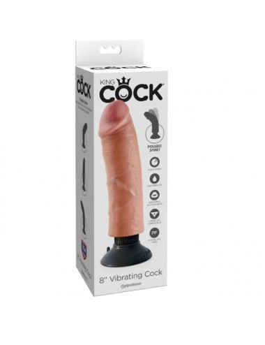 KING COCK 20.32 CM VIBRATING COCK FLESH