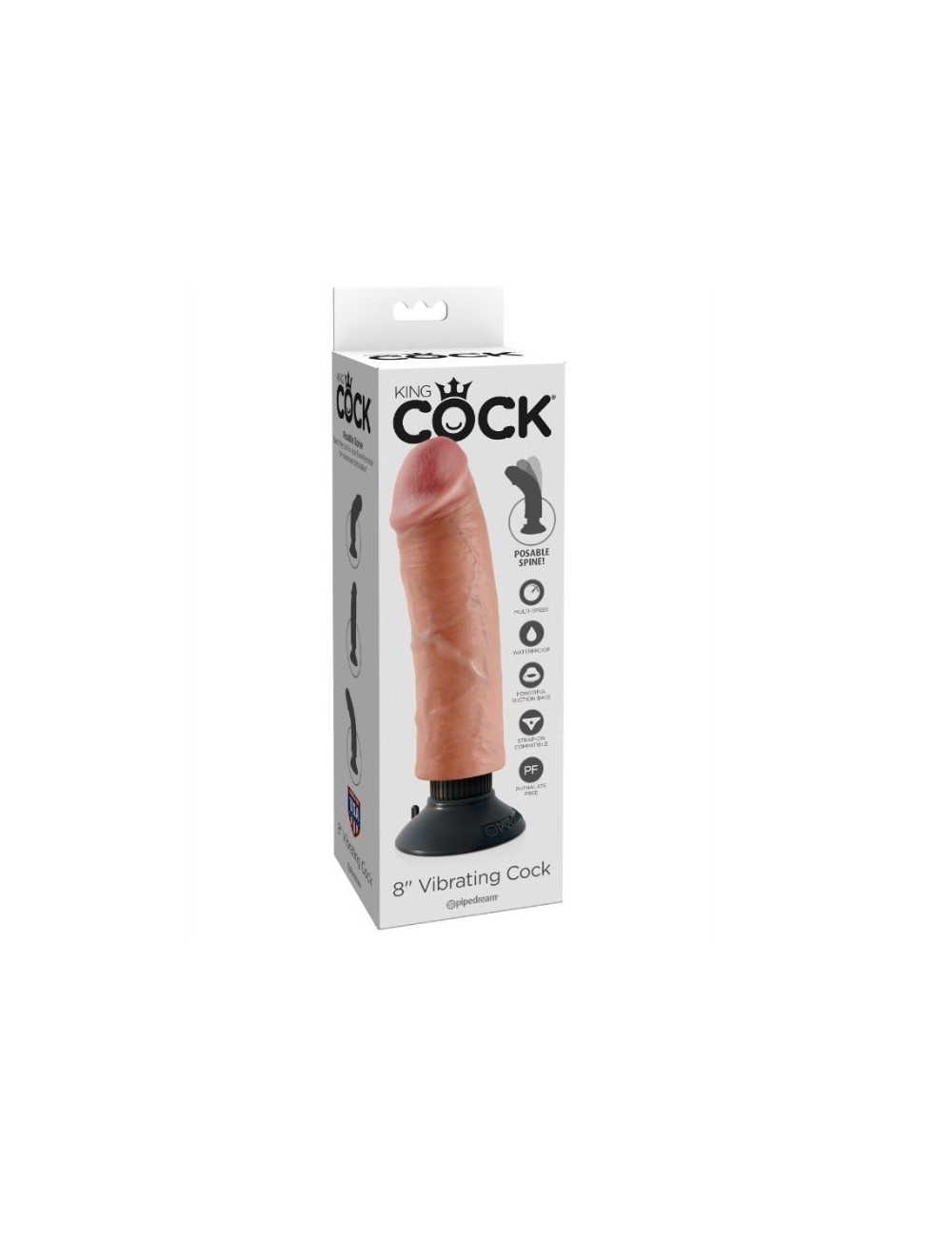KING COCK 20.32 CM VIBRATING COCK FLESH KING COCK 20.32 CM VIBRATING COCK FLESH