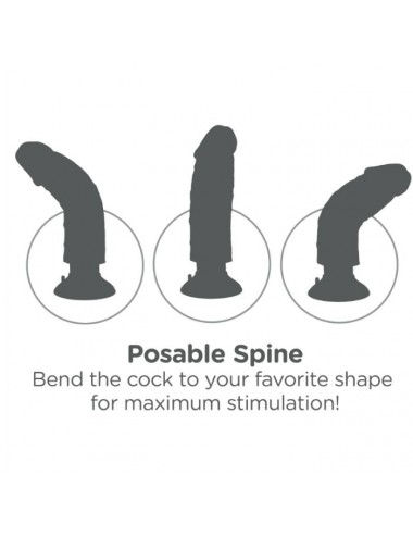 KING COCK 23 CM VIBRATING COCK WITH BALLS BLACK
