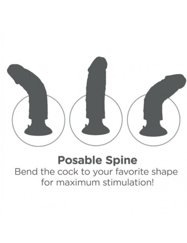KING COCK 23 CM VIBRATING COCK WITH BALLS FLESH