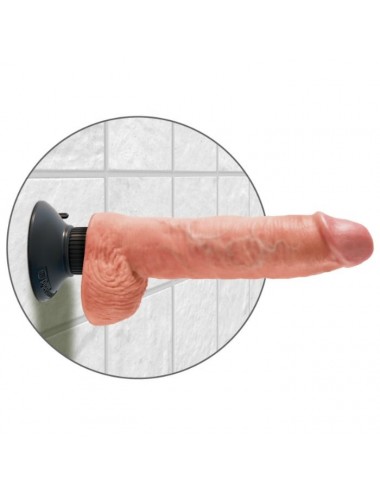 KING COCK 25.5 CM VIBRATING COCK WITH BALLS BLACK