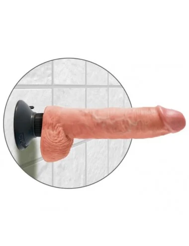 KING COCK 25.5 CM VIBRATING COCK WITH BALLS BLACK