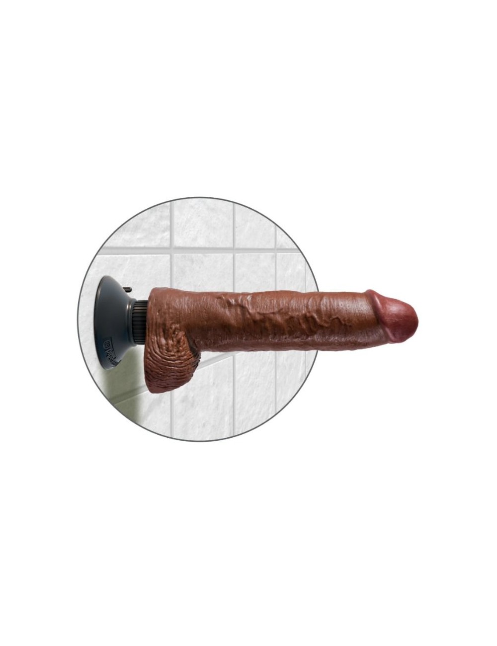 KING COCK 25.5 CM VIBRATING COCK WITH BALLS BROWN