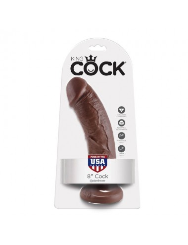 KING COCK 8" COCK BROWN 20.3 CM